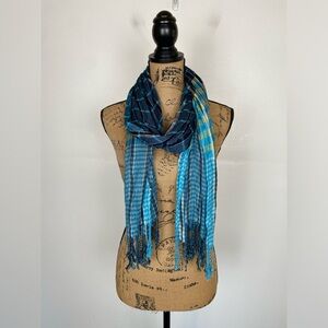 Eddie Bauer Women's Plaid Scarf One Size Color Blue